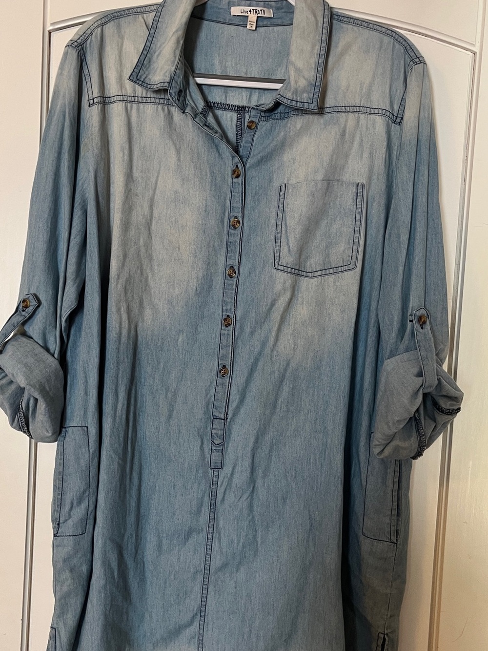 Live 4 Truth Washed Denim Shirt Dress/Western/Boho/Festival